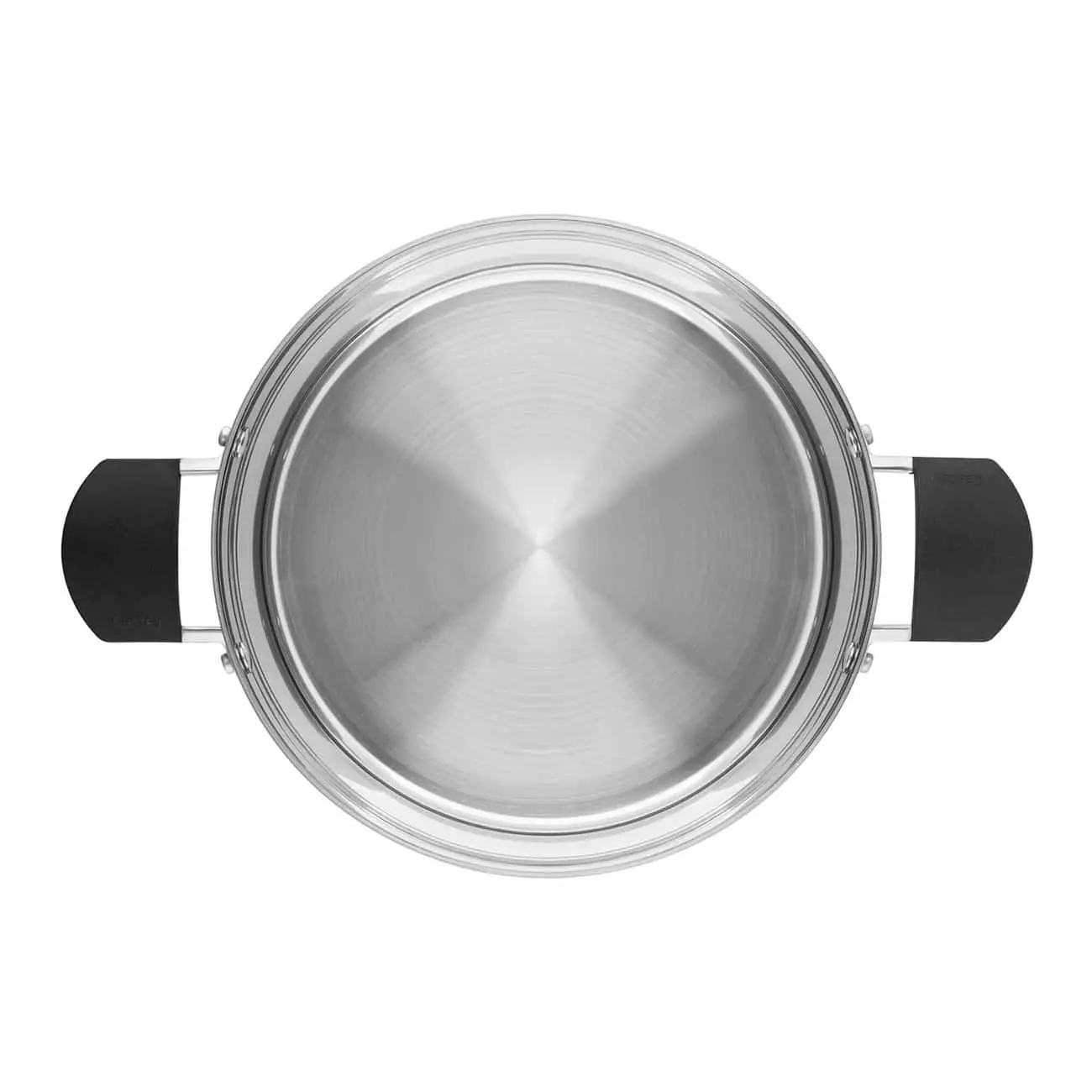 Castey Baltic Induction Saucepan with Lid and Silicone Handles Trimetal Stainless Steel