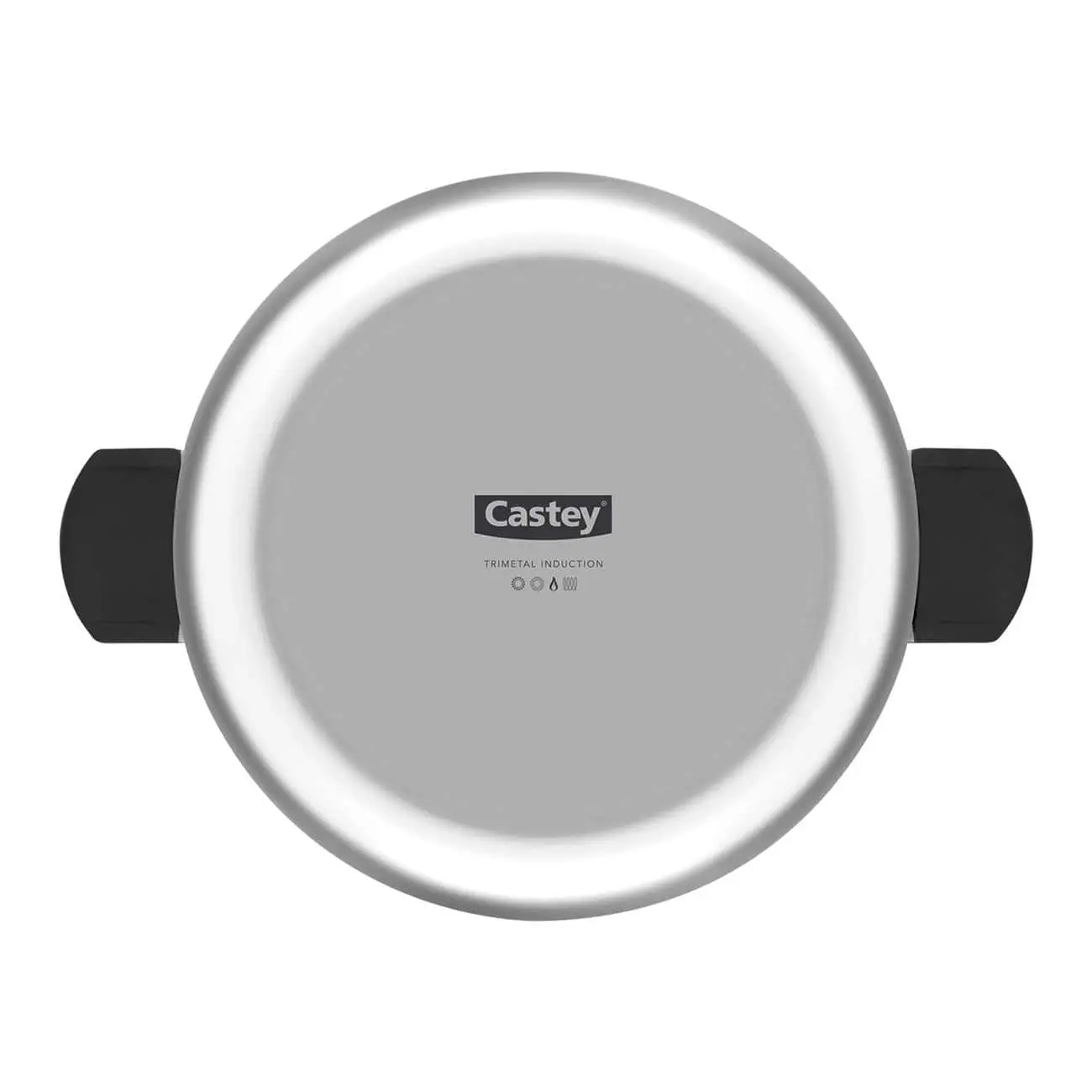 Castey Baltic Induction Saucepan with Lid and Silicone Handles Trimetal Stainless Steel