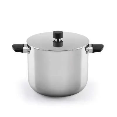 Castey Baltic Induction High Saucepan with Lid and Silicone Handles Trimetal Stainless Steel