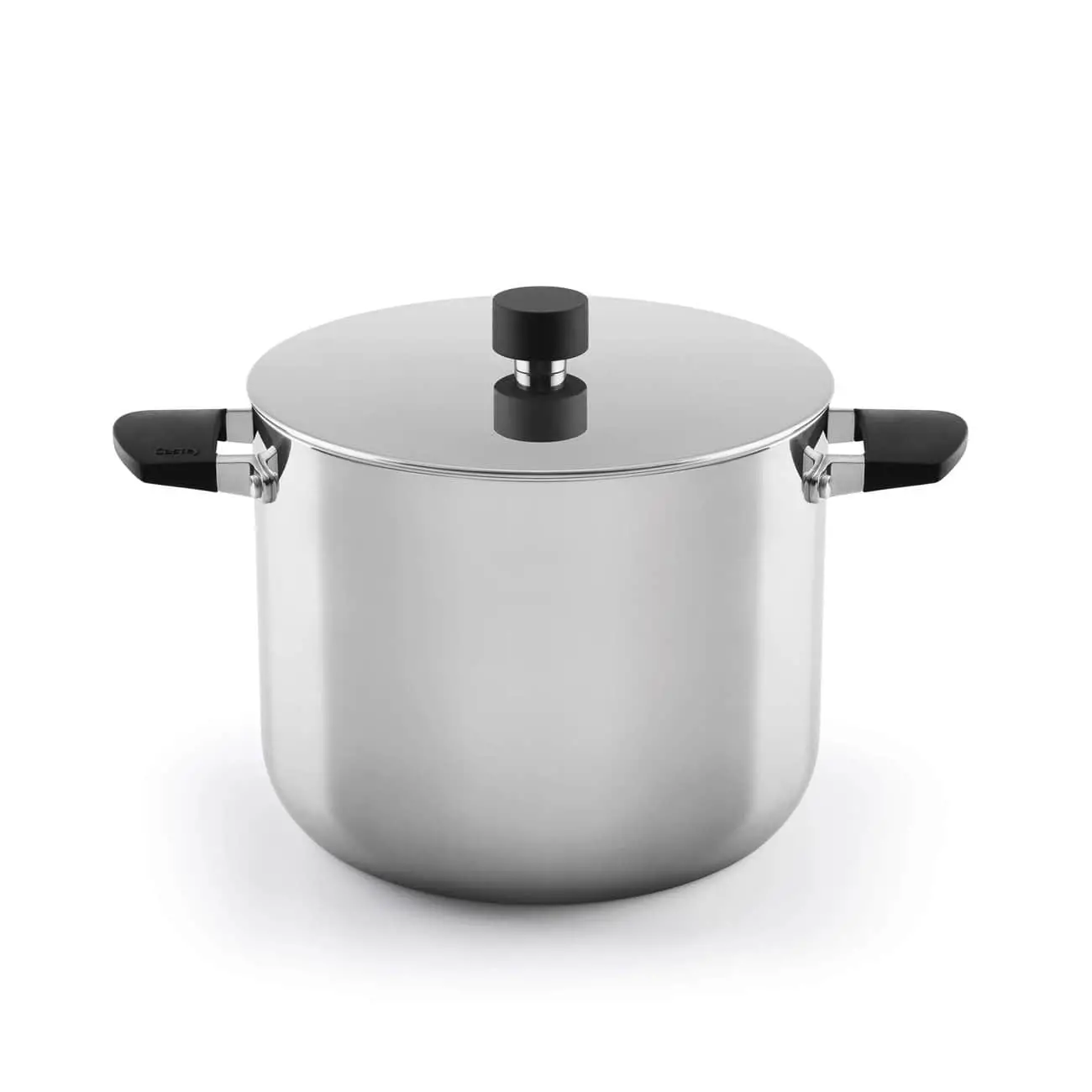 Castey Baltic Induction High Saucepan with Lid and Silicone Handles Trimetal Stainless Steel