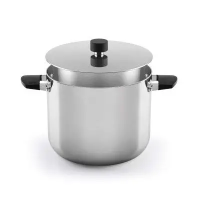 Castey Baltic Induction High Saucepan with Lid and Silicone Handles Trimetal Stainless Steel