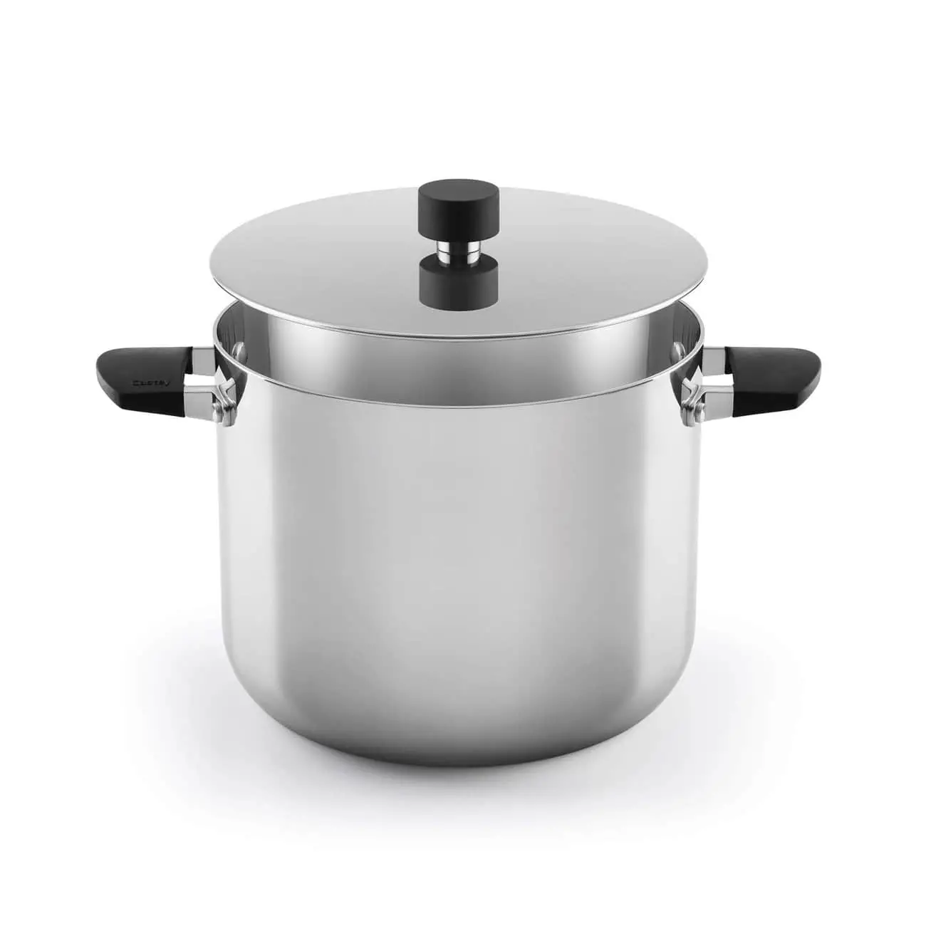 Castey Baltic Induction High Saucepan with Lid and Silicone Handles Trimetal Stainless Steel