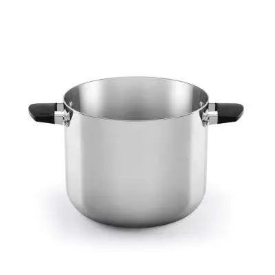 Castey Baltic Induction High Saucepan with Lid and Silicone Handles Trimetal Stainless Steel