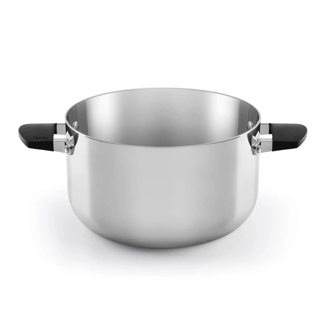 Casserole moyenne à induction Castey Baltic avec couvercle et poignées en silicone en acier inoxydable. Trimétal