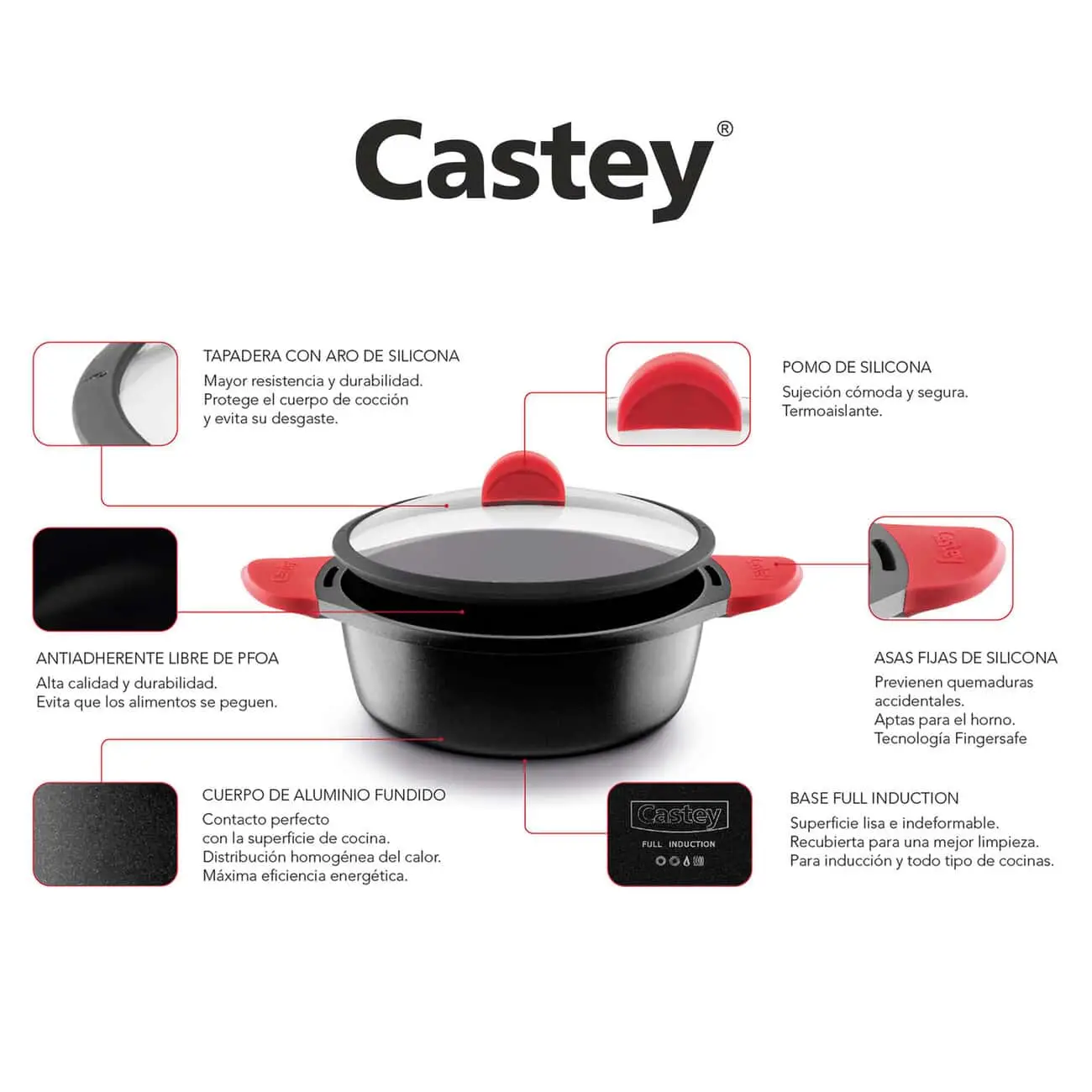 Característiques tècniques Cassoles Castey