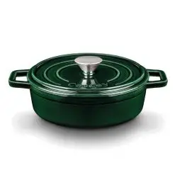 Cacerola Baja Castey Cocotte de Hierro Fundido Esmaltado con Tapadera (Colección Jade)