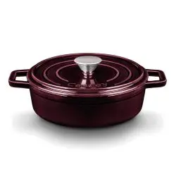 Cacerola Baja Castey Cocotte de Hierro Fundido Esmaltado con Tapadera (Colección Purple Sapphire)