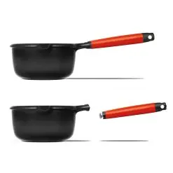 Vista alternativa de Cazo Castey Induction Antiadherente de Aluminio Fundido con Mango Desmontable