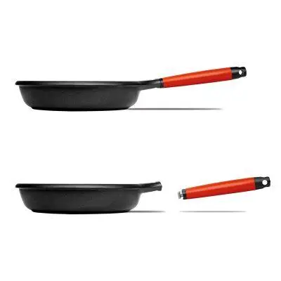Castey Induction frying pan with removable red handle