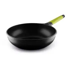 Wok Castey Fundix Antiadherente de Aluminio Fundido con Mango Desmontable