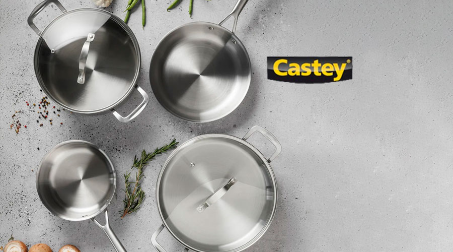 Juego de ollas y sartenes de acero inoxidable Castey Colección Malmö