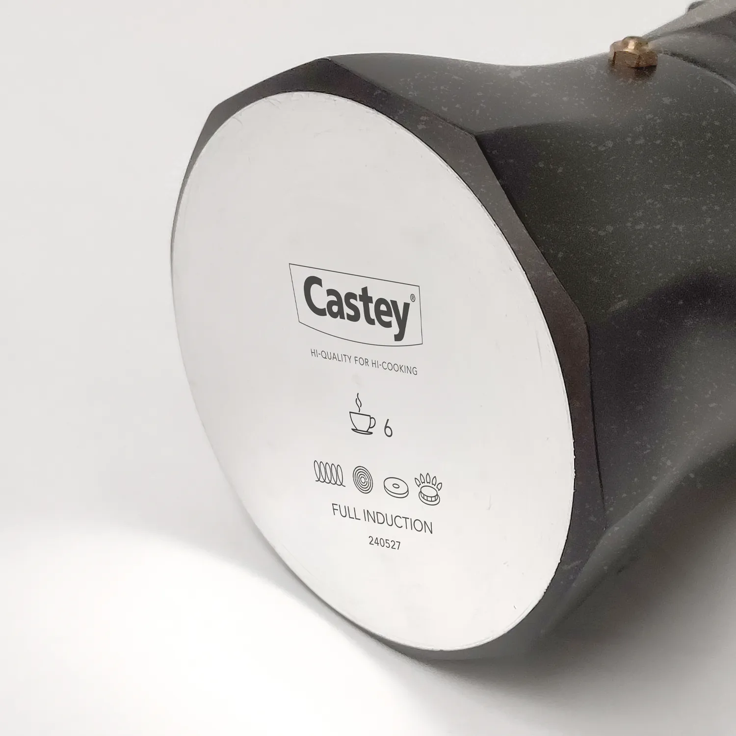 Base de cafetera Full Induction de acero, compatible con todo tipo de cocinas: inducción, gas, eléctrica y vitrocerámica