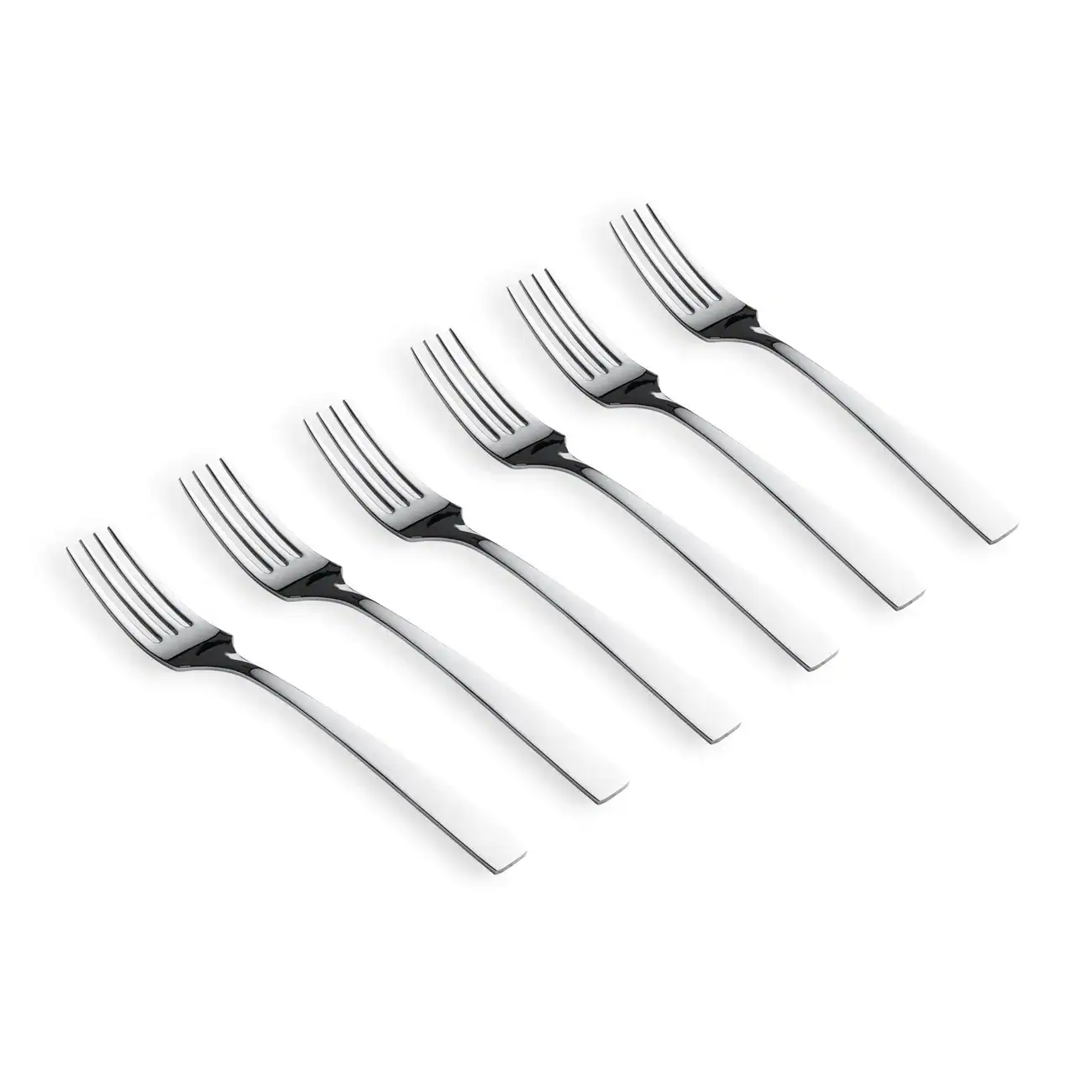Set de 6 tenedores de acero inoxidable con diseño elegante