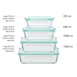 Vista alternativa de Envase rectangular de borosilicato Keep&Go
