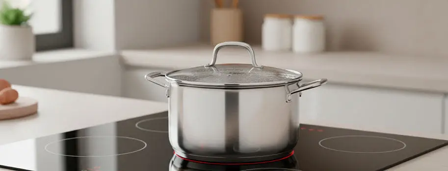 Ollas con tapa Castey sobre inducción para cocción al vapor eficiente