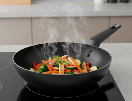 Wok Castey con calentamiento rápido y uniforme sobre inducción