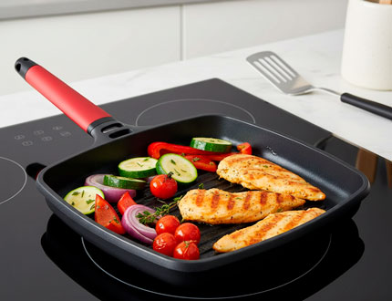 Asadores Castey para cocinar a la plancha carnes y verduras con poco aceite